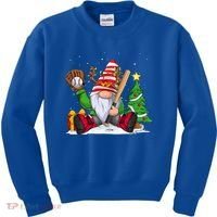 Baseball Gnome Christmas Winter Season Catcher Pitcher Funny Gift Kids Sweatshirt thumb 0
