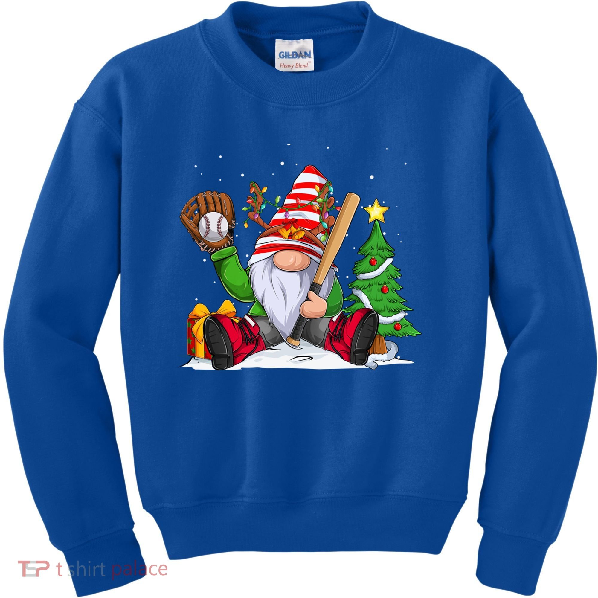 Baseball Gnome Christmas Winter Season Catcher Pitcher Funny Gift Kids Sweatshirt