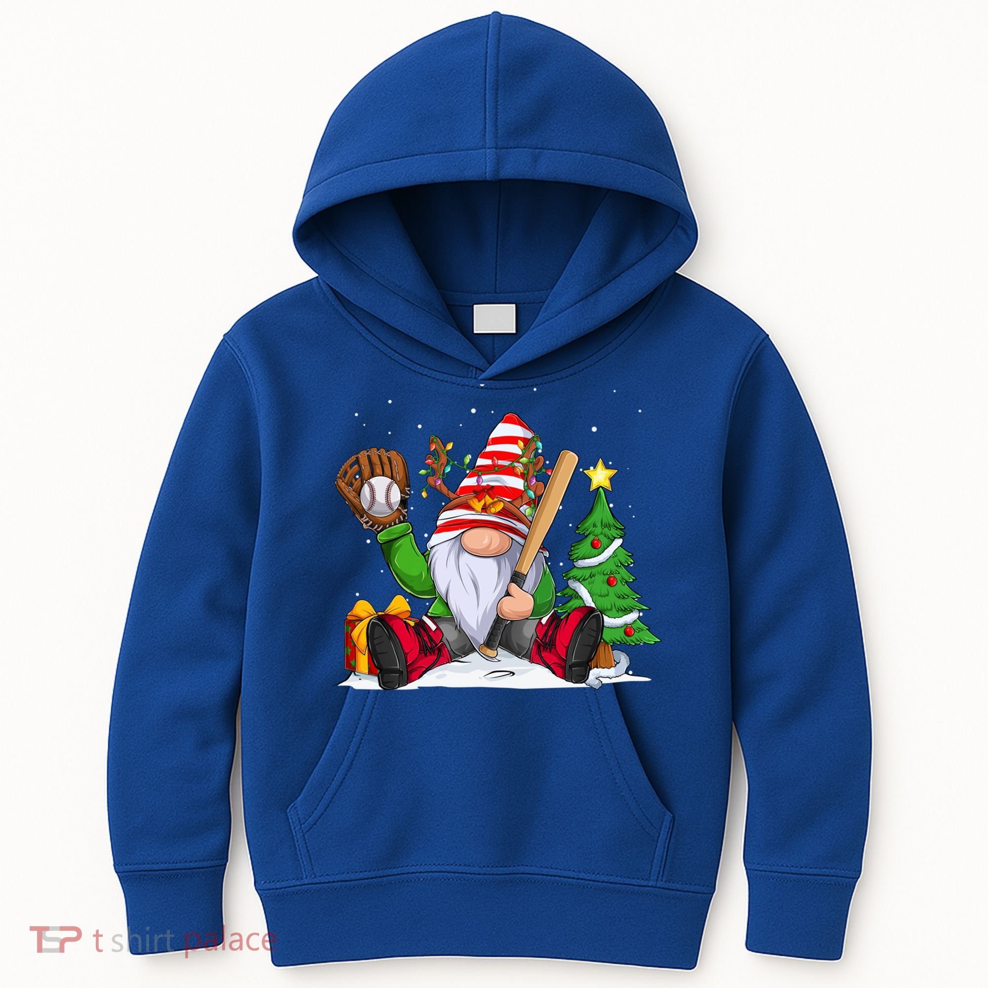 Baseball Gnome Christmas Winter Season Catcher Pitcher Funny Gift Kids Hoodie