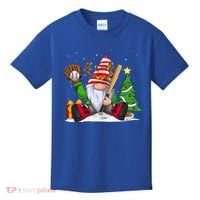 Baseball Gnome Christmas Winter Season Catcher Pitcher Funny Gift Kids T-Shirt thumb 0