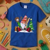 Baseball Gnome Christmas Winter Season Catcher Pitcher Funny Gift Kids T-Shirt thumb 3