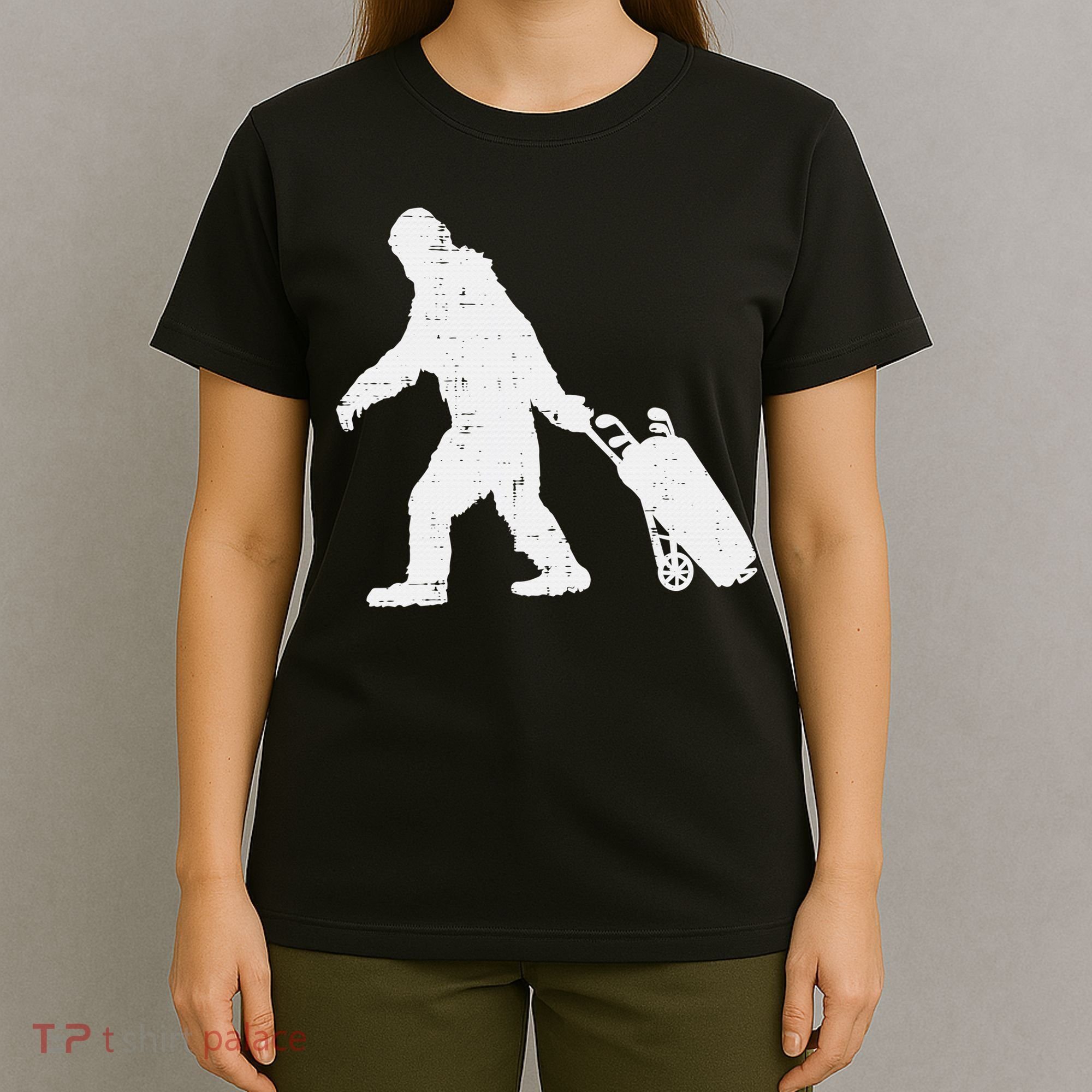 Bigfoot Golf Club And Ball Sports Funny Sasquatch T-Shirt
