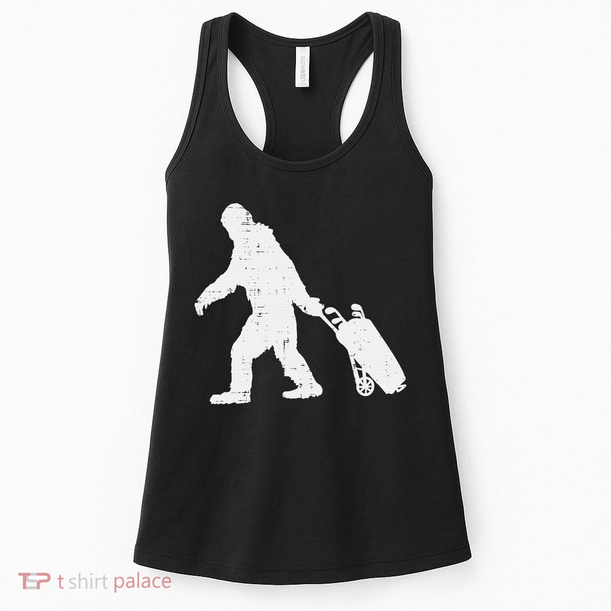 Bigfoot Golf Club And Ball Sports Funny Sasquatch Women's Tank Top
