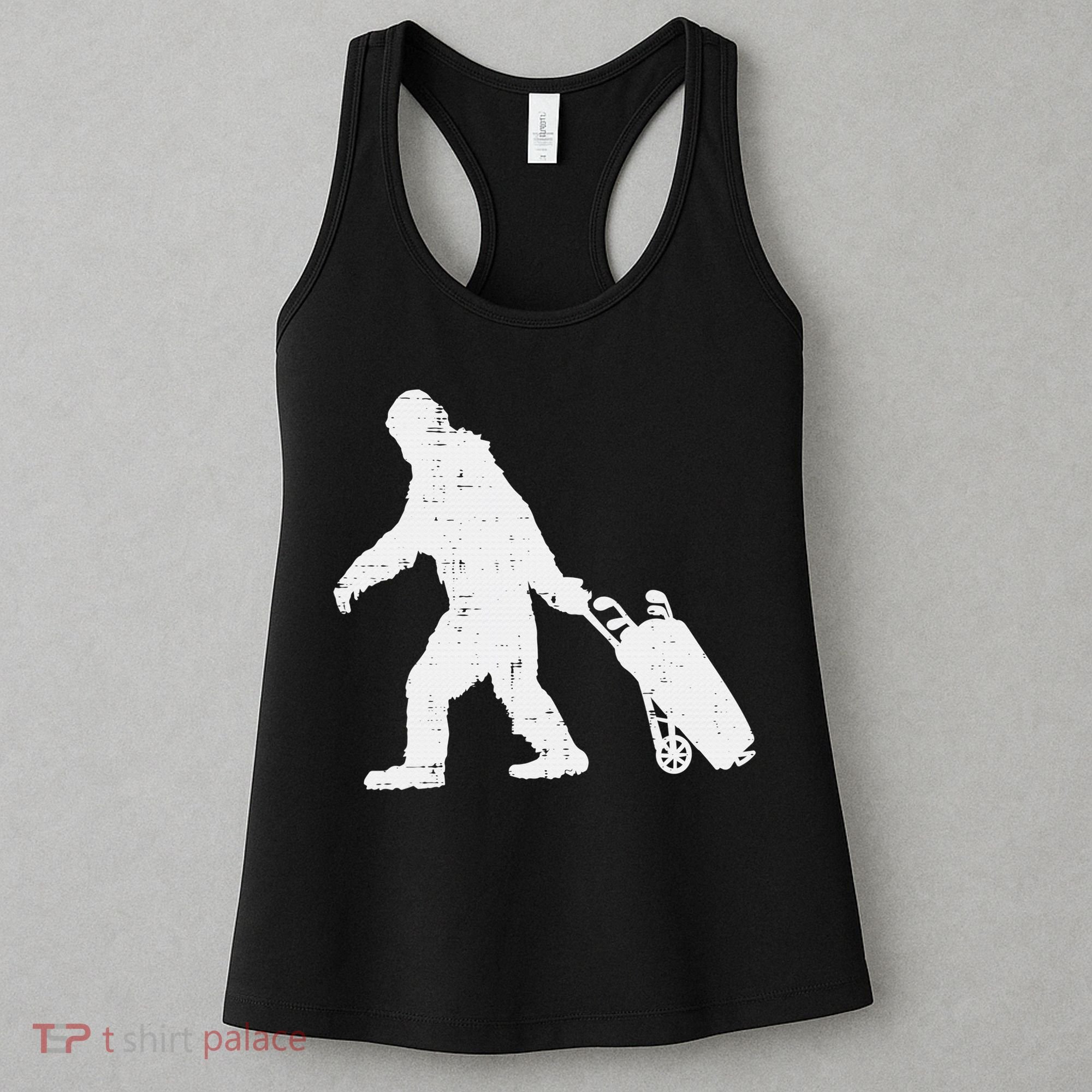 Bigfoot Golf Club And Ball Sports Funny Sasquatch Women's Tank Top