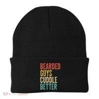 Bearded Guys Cuddle Better Funny Saying Sarcastic Novelty Beanie thumb 0