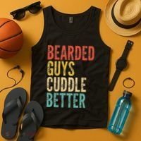Bearded Guys Cuddle Better Funny Saying Sarcastic Novelty Tank Top thumb 4