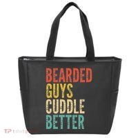 Bearded Guys Cuddle Better Funny Saying Sarcastic Novelty Tote Bag thumb 0