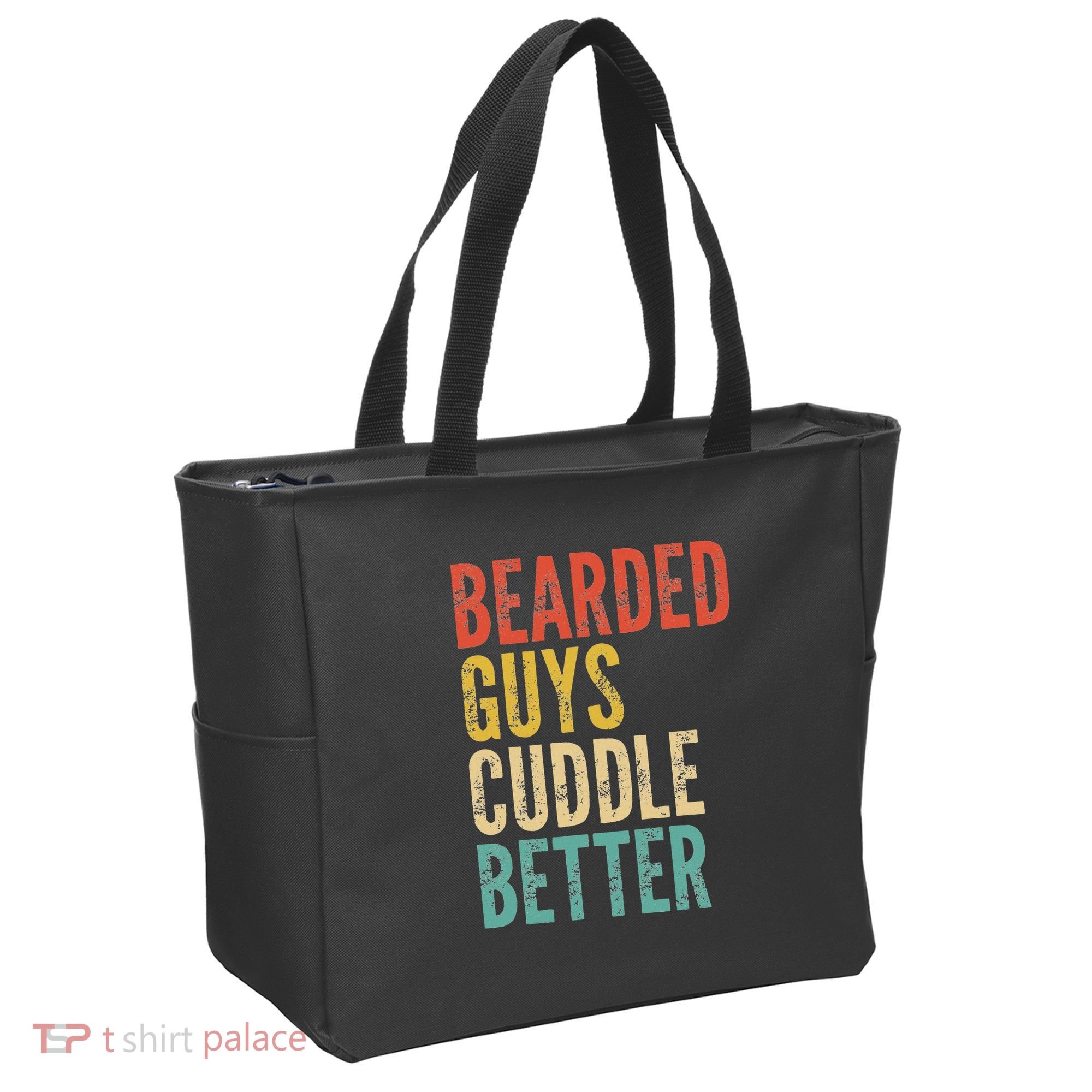 Bearded Guys Cuddle Better Funny Saying Sarcastic Novelty Tote Bag