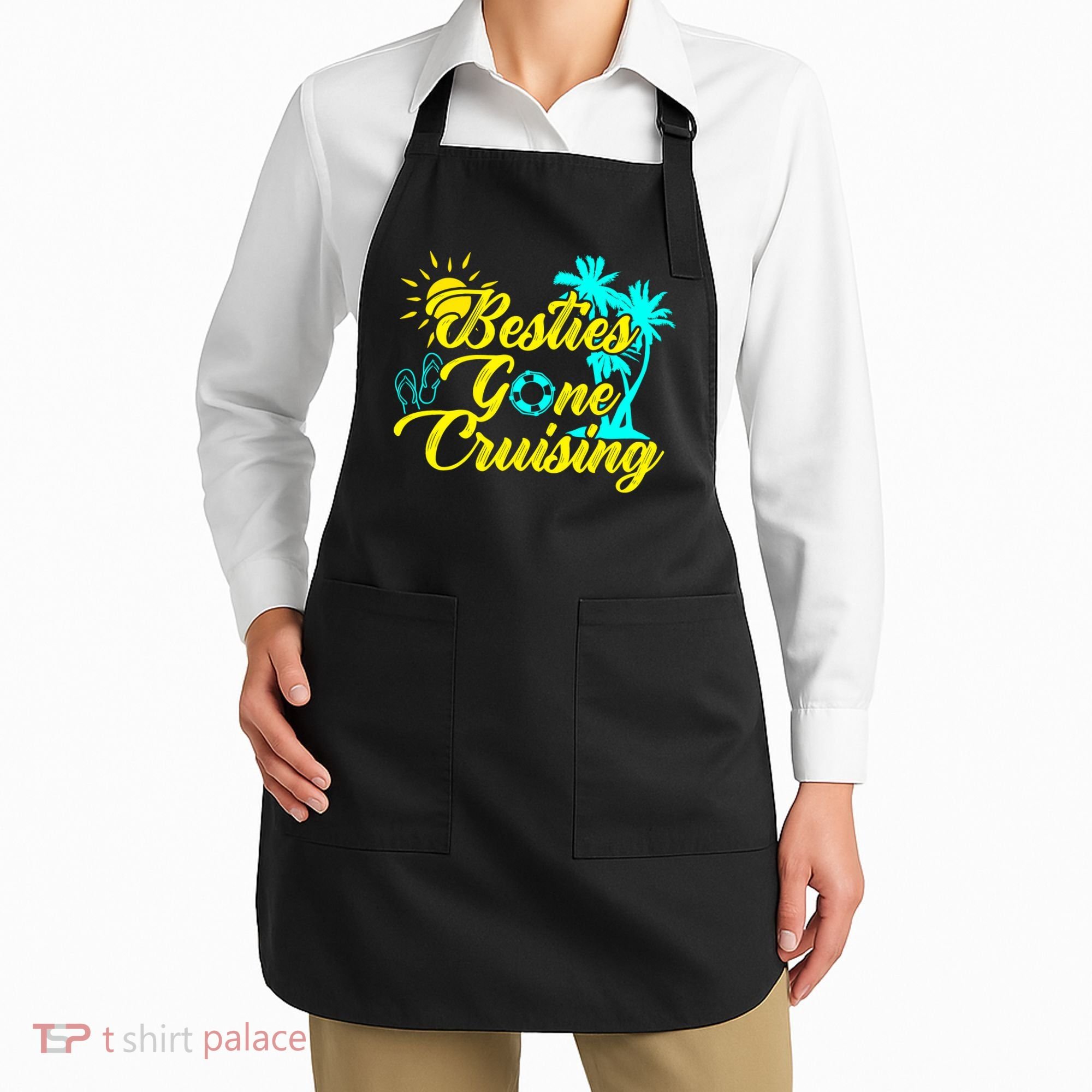 Besties Gone Cruise Matching Girl Trip Cruising Vacation Apron