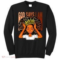 Black Girl Crown God Says I Am Black Melanin History Month Sweatshirt thumb 0