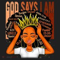 Black Girl Crown God Says I Am Black Melanin History Month Tumbler thumb 3