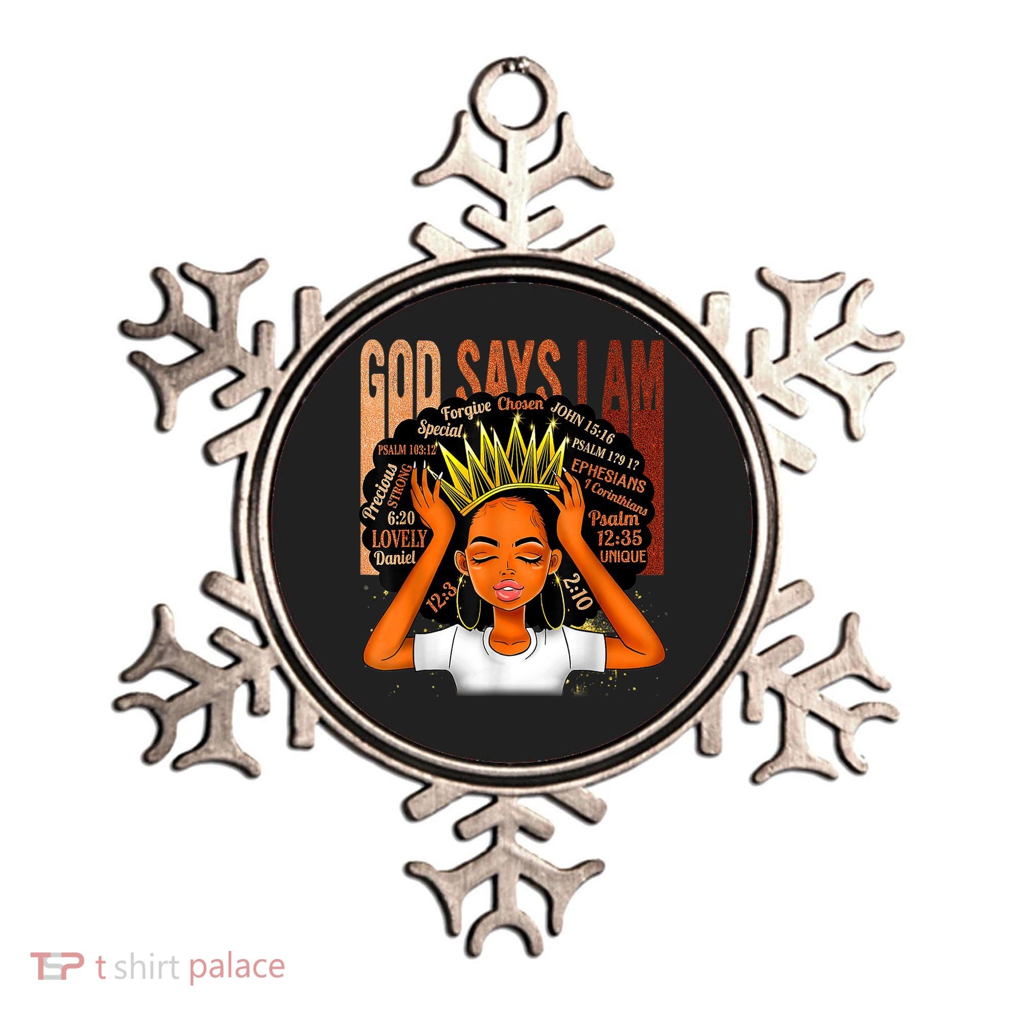 Black Girl Crown God Says I Am Black Melanin History Month Ornament
