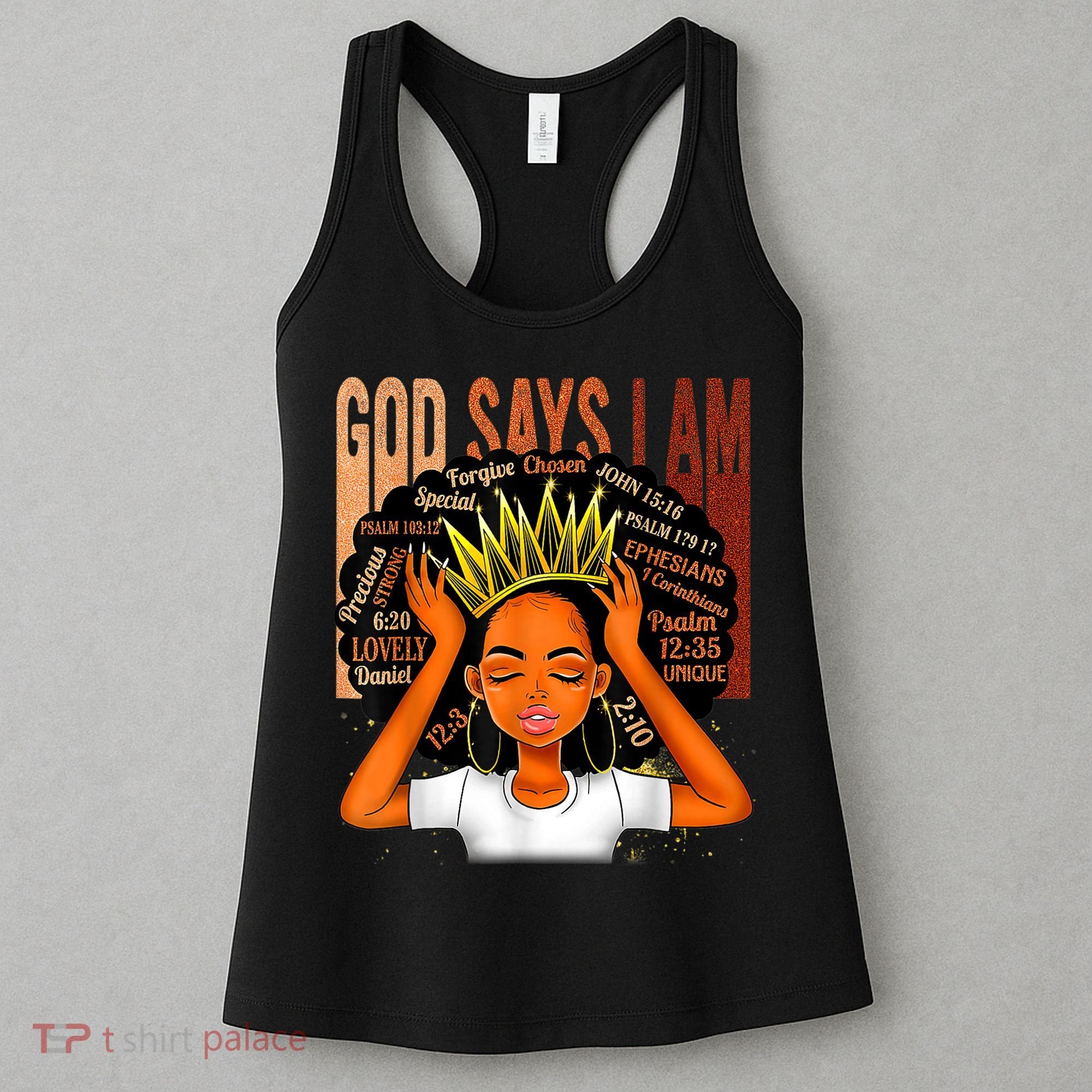 Black Girl Crown God Says I Am Black Melanin History Month Women's Tank Top