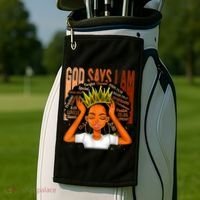Black Girl Crown God Says I Am Black Melanin History Month Golf Towel thumb 2