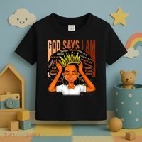 Black Girl Crown God Says I Am Black Melanin History Month Toddler T-Shirt thumb 3