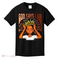Black Girl Crown God Says I Am Black Melanin History Month Kids T-Shirt thumb 0