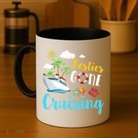 Besties Gone Cruise Matching Trip Cruising Vacation Cool Gift Coffee Mug thumb 4