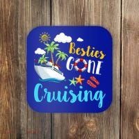 Besties Gone Cruise Matching Trip Cruising Vacation Cool Gift Coaster thumb 0