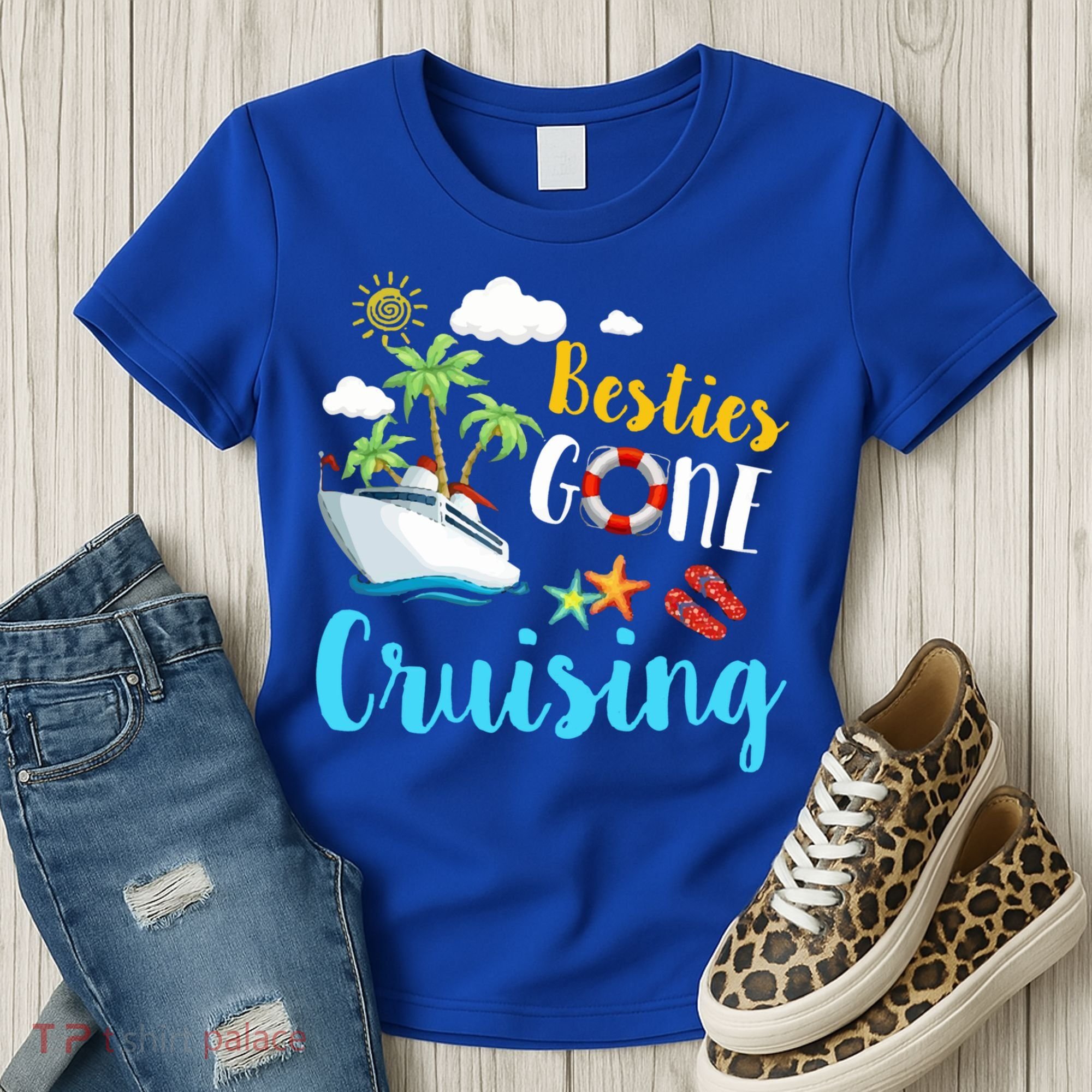 Besties Gone Cruise Matching Trip Cruising Vacation Cool Gift Women's T-Shirt