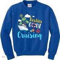 Besties Gone Cruise Matching Trip Cruising Vacation Cool Gift Kids Sweatshirt thumb 0