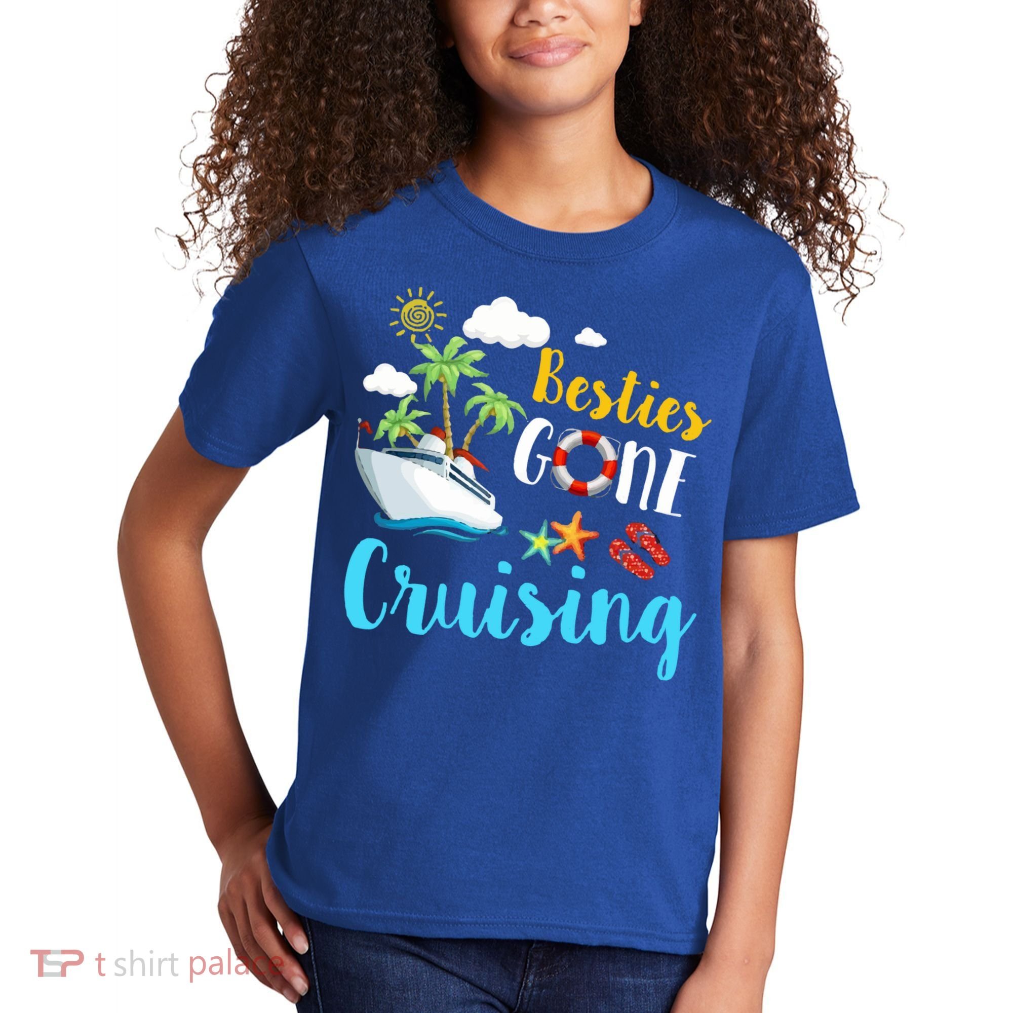 Besties Gone Cruise Matching Trip Cruising Vacation Cool Gift Kids T-Shirt