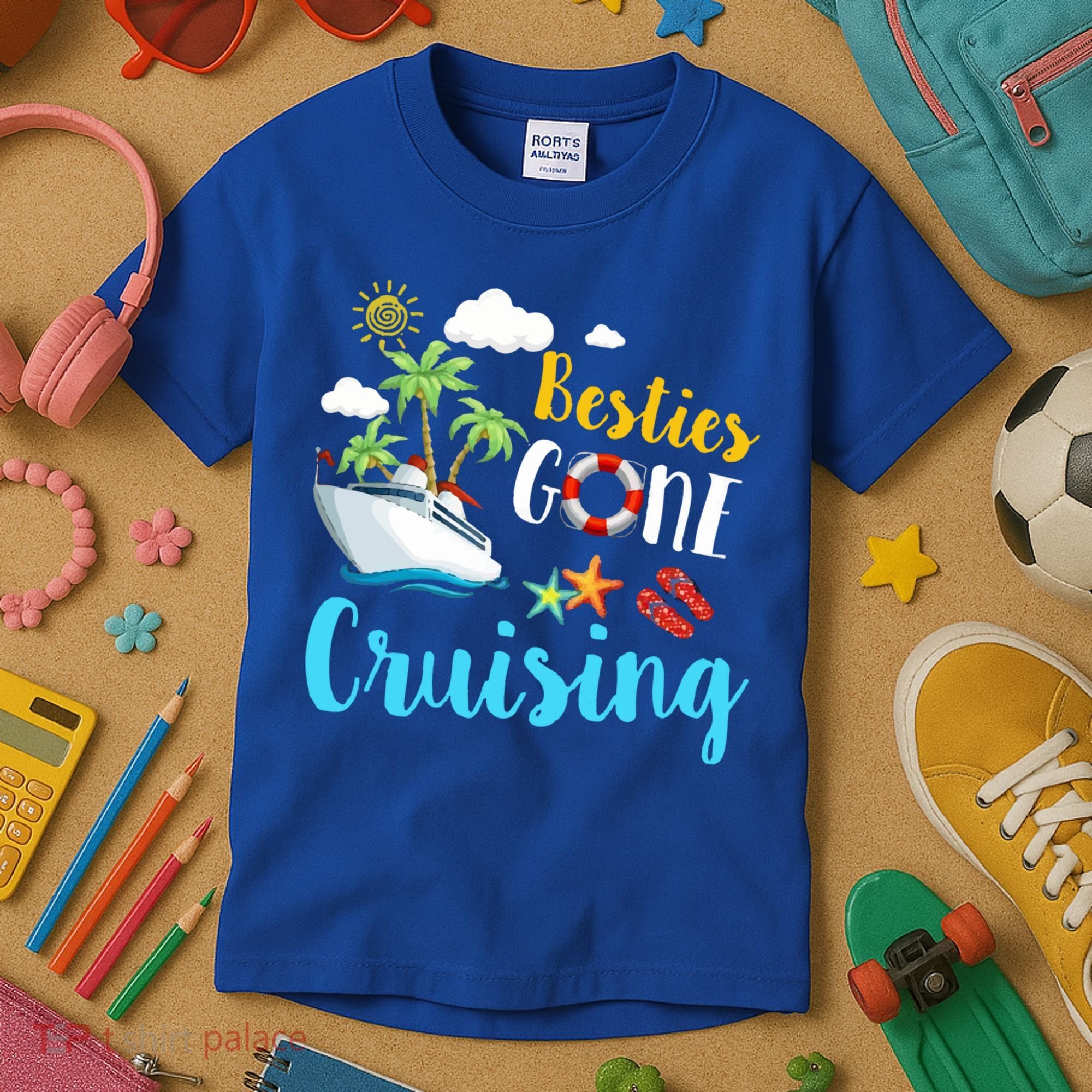 Besties Gone Cruise Matching Trip Cruising Vacation Cool Gift Kids T-Shirt