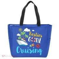 Besties Gone Cruise Matching Trip Cruising Vacation Cool Gift Tote Bag thumb 0