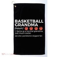 Basketball Grandma Definition Grandson's largest fan Golf Towel thumb 0