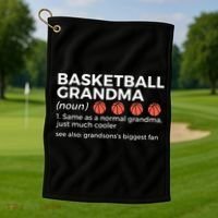 Basketball Grandma Definition Grandson's largest fan Golf Towel thumb 1