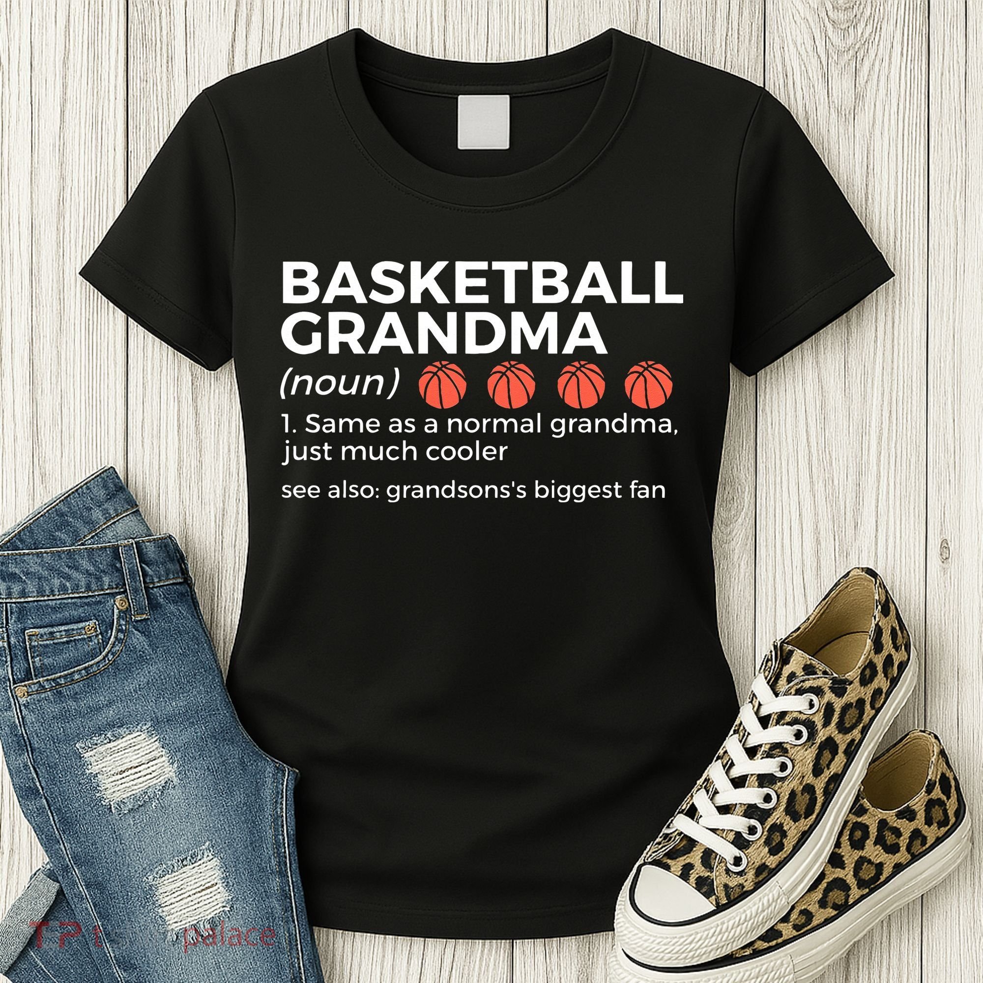 Basketball Grandma Definition Grandson's largest fan Women's T-Shirt