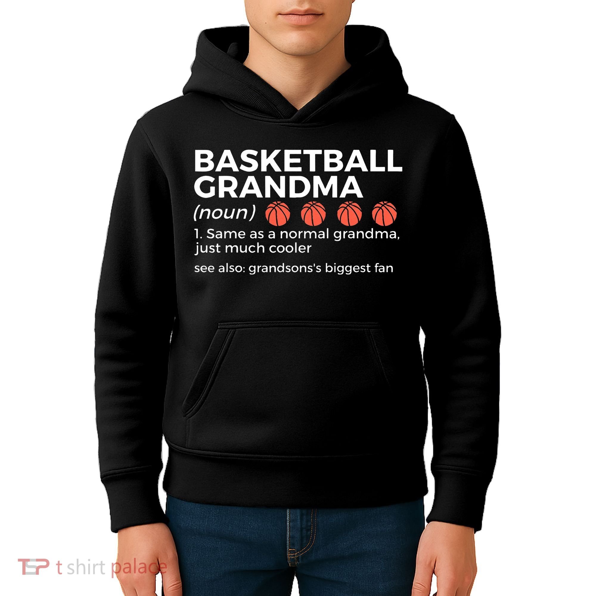 Basketball Grandma Definition Grandson's largest fan Kids Hoodie