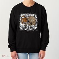 Bleached Game Day Leopard Football Helmet Sport Mom Women's Sweatshirt thumb 0