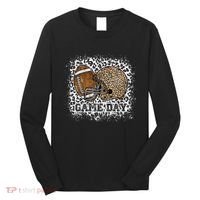 Bleached Game Day Leopard Football Helmet Sport Mom Long Sleeve Shirt thumb 0