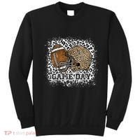 Bleached Game Day Leopard Football Helmet Sport Mom Sweatshirt thumb 0