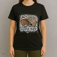 Bleached Game Day Leopard Football Helmet Sport Mom T-Shirt thumb 4