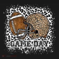 Bleached Game Day Leopard Football Helmet Sport Mom Polo thumb 3