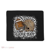 Bleached Game Day Leopard Football Helmet Sport Mom Mousepad thumb 0