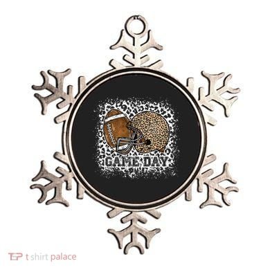 Bleached Game Day Leopard Football Helmet Sport Mom Ornament