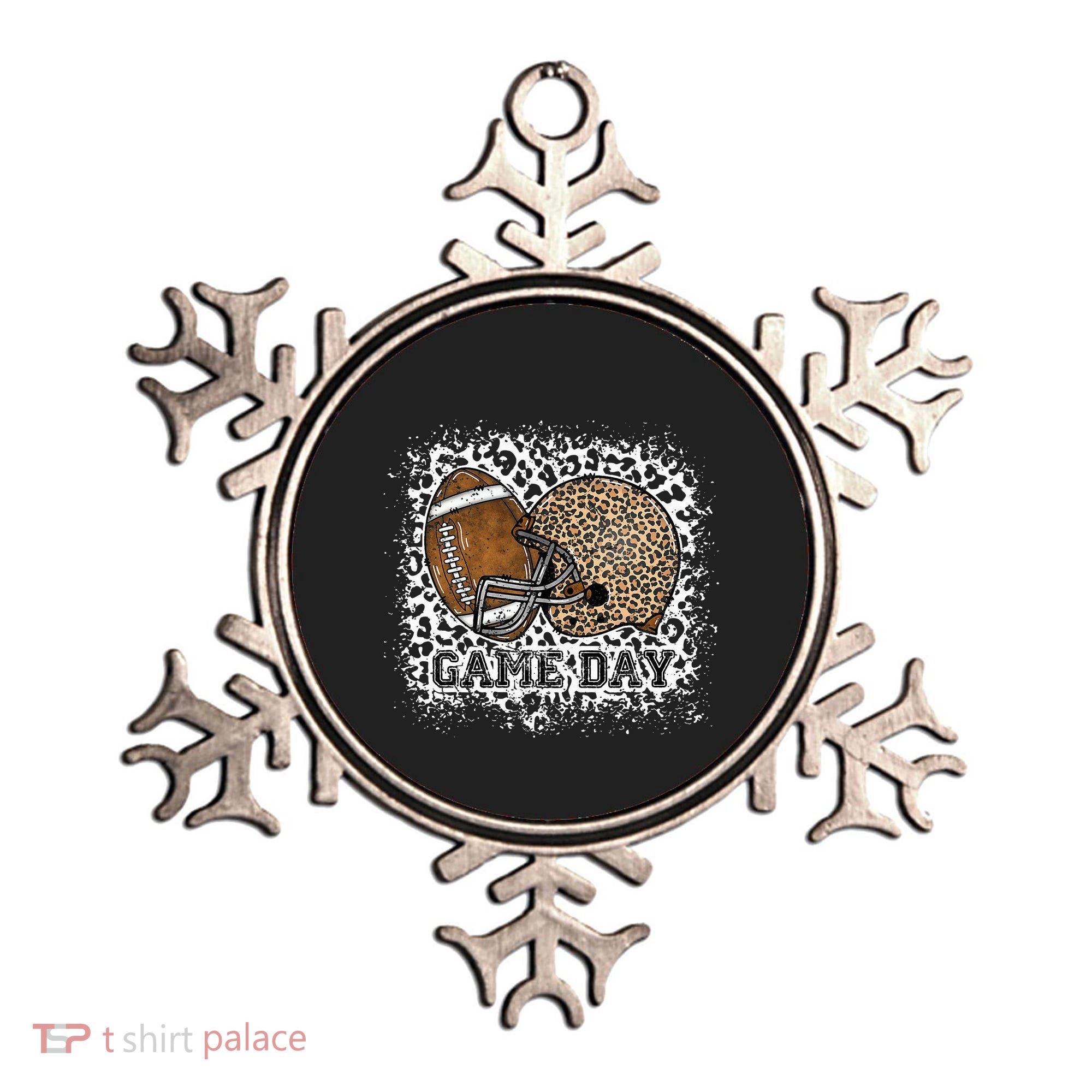 Bleached Game Day Leopard Football Helmet Sport Mom Ornament