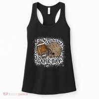 Bleached Game Day Leopard Football Helmet Sport Mom Women's Tank Top thumb 0