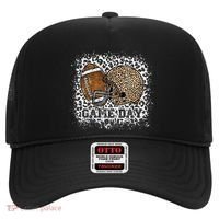 Bleached Game Day Leopard Football Helmet Sport Mom Hat thumb 0