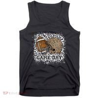 Bleached Game Day Leopard Football Helmet Sport Mom Tank Top thumb 0