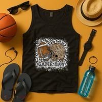 Bleached Game Day Leopard Football Helmet Sport Mom Tank Top thumb 4