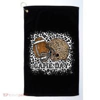 Bleached Game Day Leopard Football Helmet Sport Mom Golf Towel thumb 0