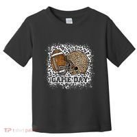 Bleached Game Day Leopard Football Helmet Sport Mom Toddler T-Shirt thumb 0