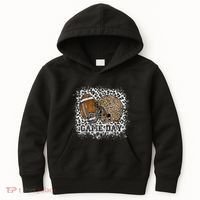 Bleached Game Day Leopard Football Helmet Sport Mom Kids Hoodie thumb 0
