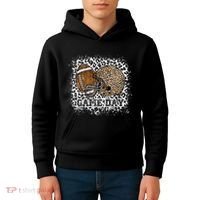 Bleached Game Day Leopard Football Helmet Sport Mom Kids Hoodie thumb 4