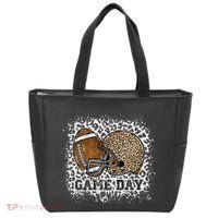 Bleached Game Day Leopard Football Helmet Sport Mom Tote Bag thumb 0