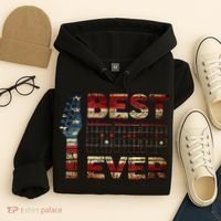Best Guitar Dad Ever Chords Best Dad Guitar American Flag Hoodie thumb 4