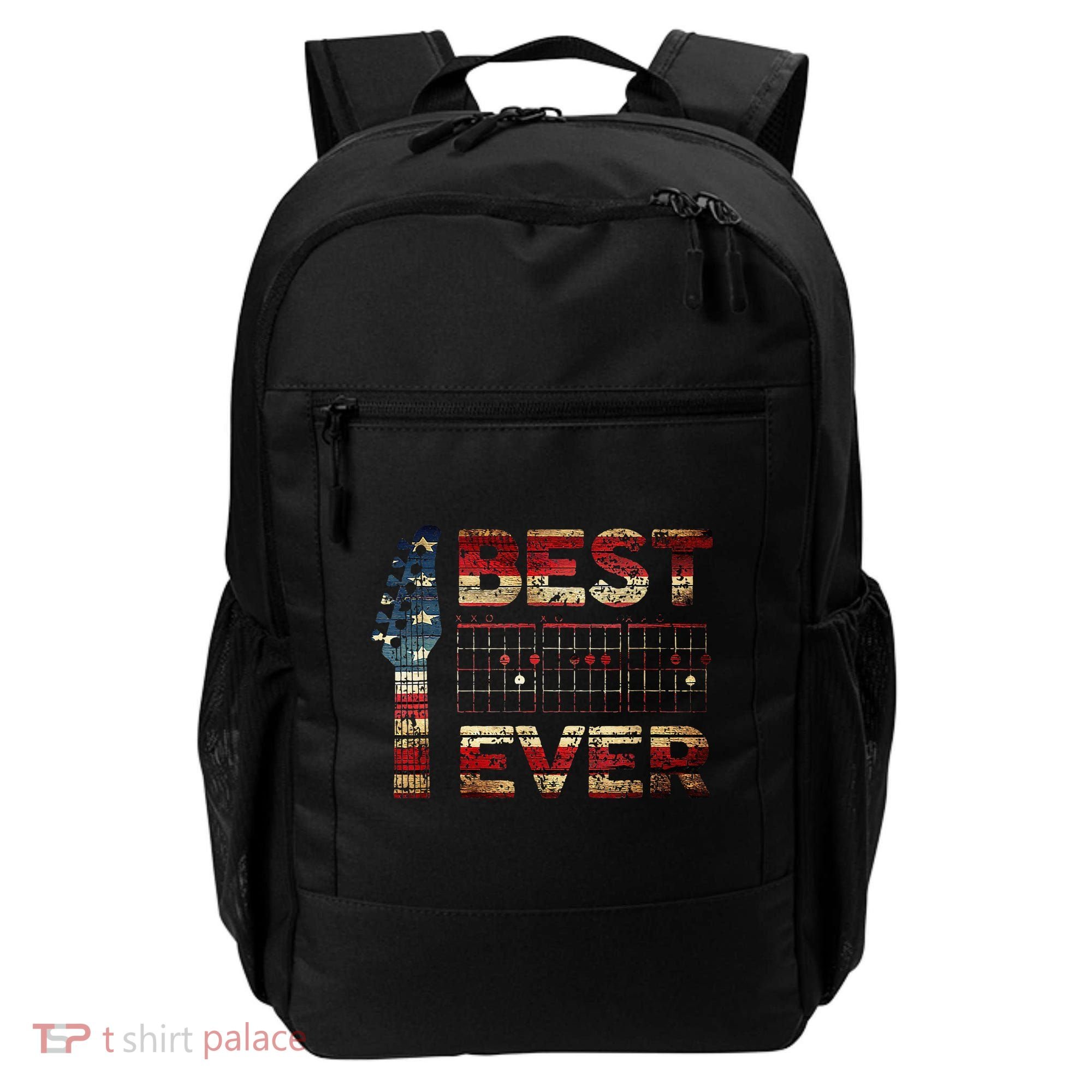 Best Guitar Dad Ever Chords Best Dad Guitar American Flag Backpack